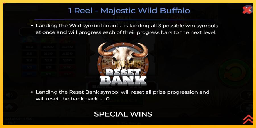 სურათი 7 სათამაშო მანქანა 1 Reel Majestic Wild Buffalo