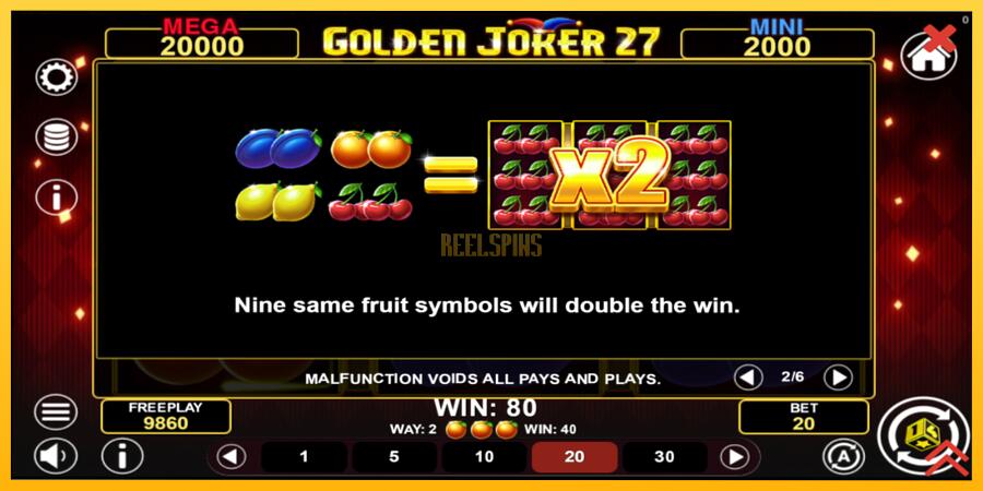 სურათი 6 სათამაშო მანქანა Golden Joker 27 Hold & Win