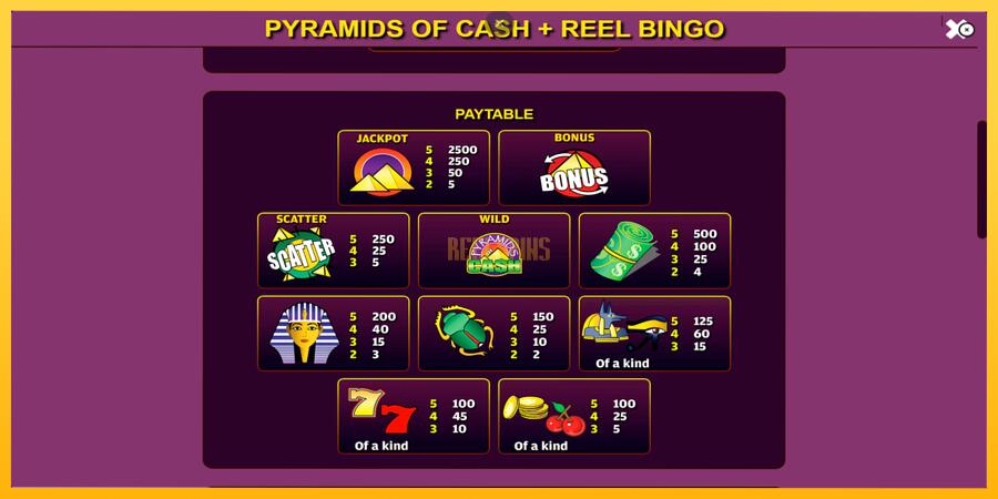 სურათი 5 სათამაშო მანქანა Pyramids of Cash with Reel Bingo