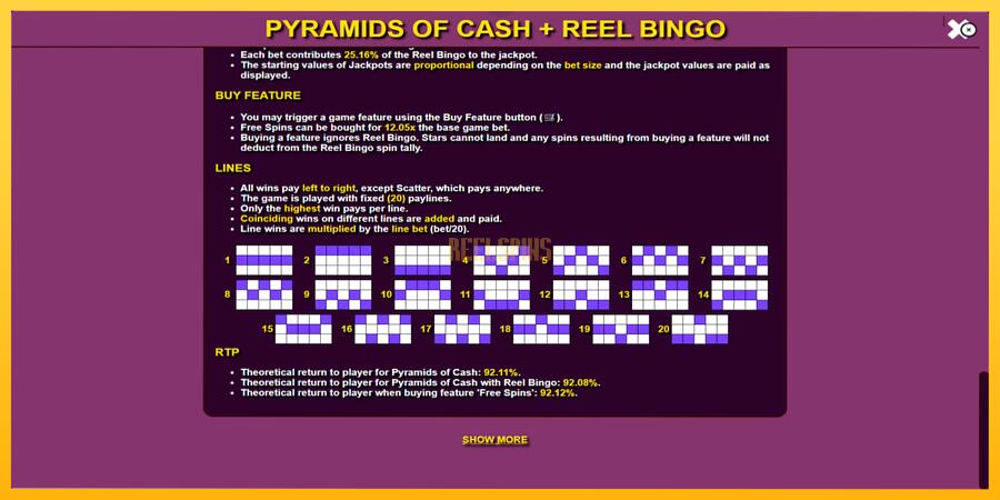 სურათი 6 სათამაშო მანქანა Pyramids of Cash with Reel Bingo