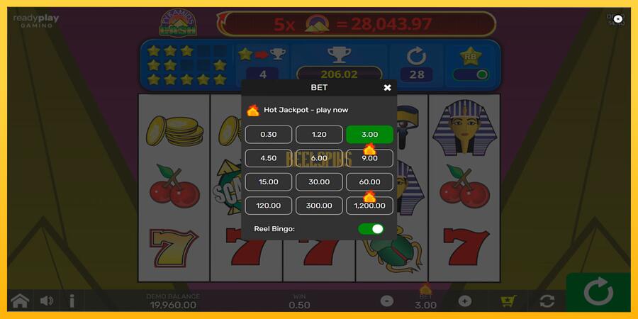 სურათი 7 სათამაშო მანქანა Pyramids of Cash with Reel Bingo