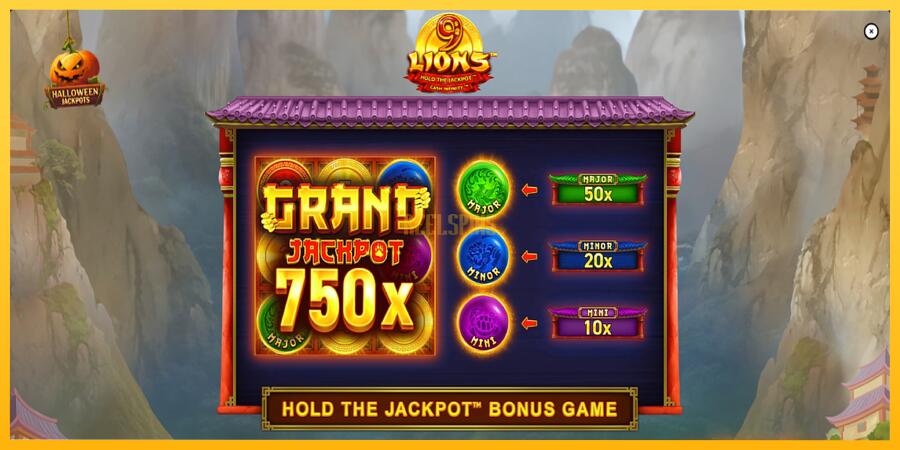 სურათი 1 სათამაშო მანქანა 9 Lions Halloween Jackpots