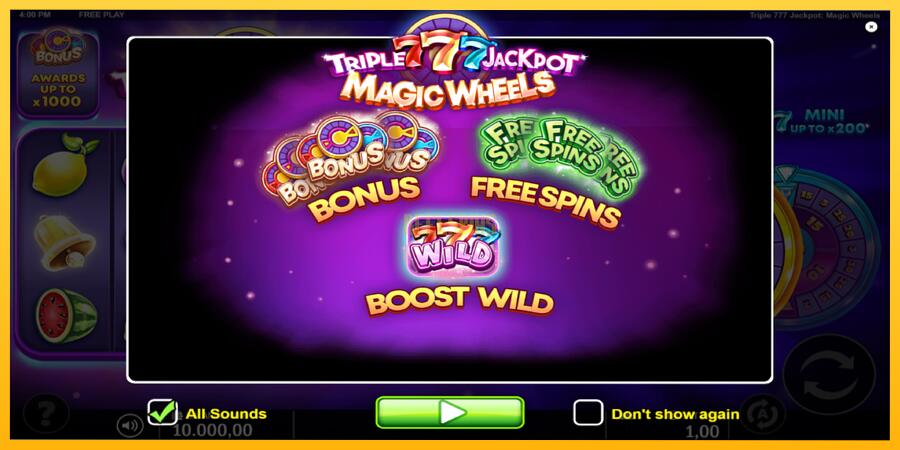 სურათი 1 სათამაშო მანქანა Triple 777 Jackpot Magic Wheels