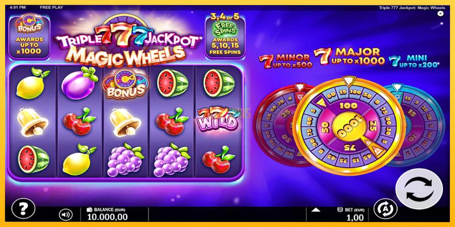 სურათი 2 სათამაშო მანქანა Triple 777 Jackpot Magic Wheels