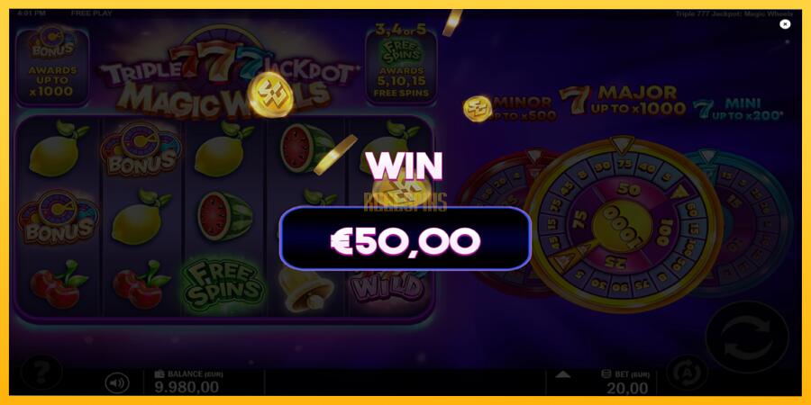 სურათი 3 სათამაშო მანქანა Triple 777 Jackpot Magic Wheels