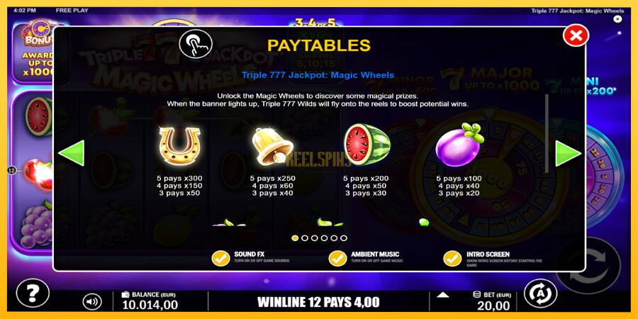 სურათი 5 სათამაშო მანქანა Triple 777 Jackpot Magic Wheels