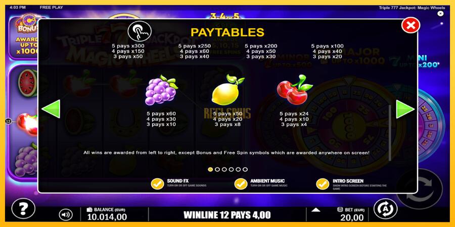 სურათი 6 სათამაშო მანქანა Triple 777 Jackpot Magic Wheels