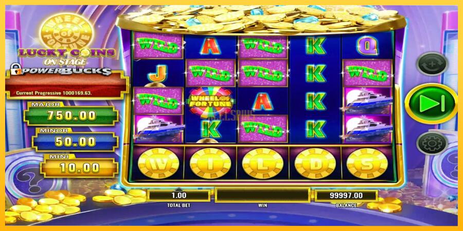 სურათი 3 სათამაშო მანქანა PowerBucks Wheel of Fortune Lucky Coins On Stage