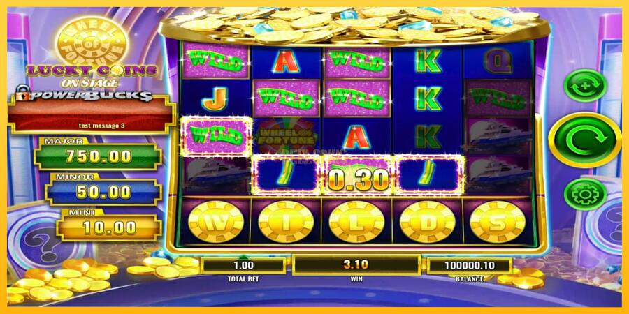 სურათი 4 სათამაშო მანქანა PowerBucks Wheel of Fortune Lucky Coins On Stage