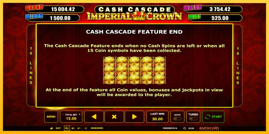 სურათი 7 სათამაშო მანქანა Cash Cascade Imperial Crown