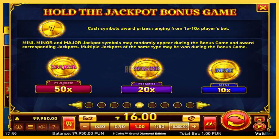 სურათი 5 სათამაშო მანქანა 9 Coins Grand Diamond Edition Halloween Jackpots