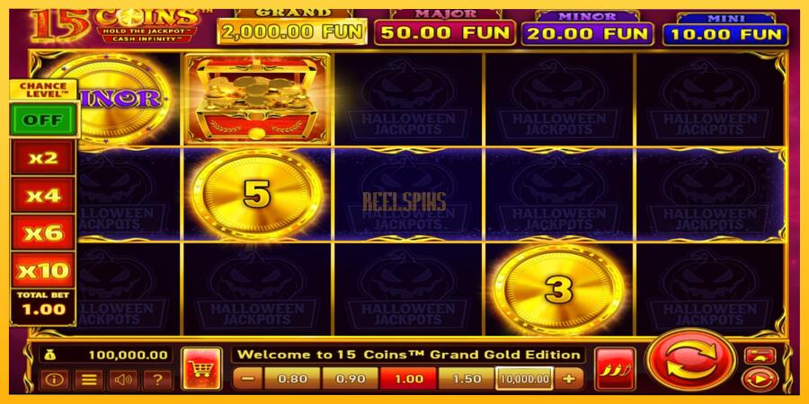 სურათი 1 სათამაშო მანქანა 15 Coins Grand Gold Edition Halloween Jackpot