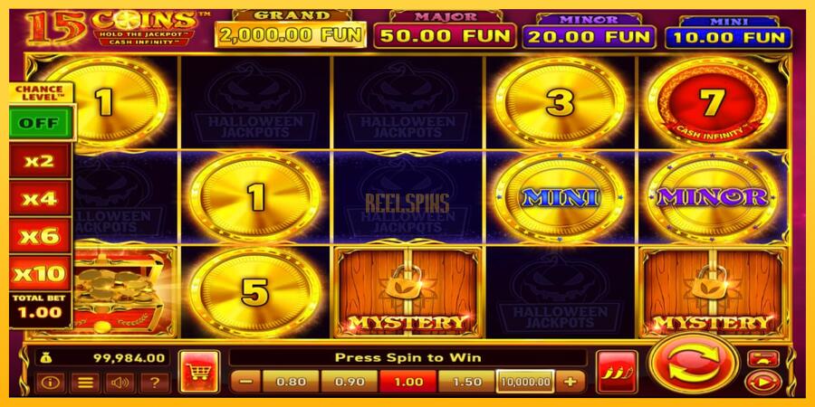 სურათი 2 სათამაშო მანქანა 15 Coins Grand Gold Edition Halloween Jackpot